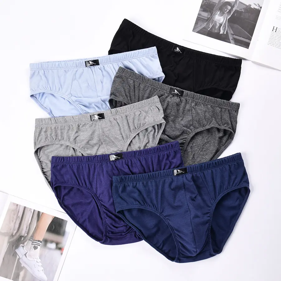 Plus Size cotone uomo triangolo intimo Boxer pantaloncini cintura Boxer slip a vita media ragazzi pantaloni Sexy comodi e larghi adulti