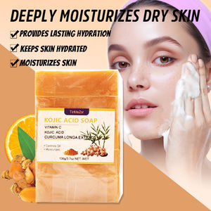 Label pribadi buatan tangan obat pemutih sabun batang kunyit pembersihan mendalam untuk Kulit Normal - Product Image 2