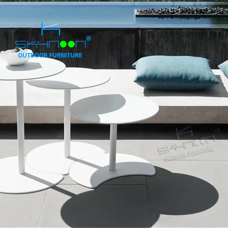 Mobili da giardino all'aperto disegno caffè rotondo tavolino circolare blocco di metallo tavolino moderno (31011)