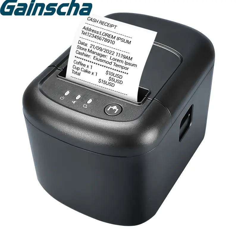 Gainscha E200 250 mm/sn termal yazıcı makinesi 80mm bluetooth LAN USB POS bilet fatura barkod makbuz yazıcı için restoran
