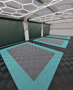 Anti Slip PP PVC Modular Plastic Rubber Car Wash Flooring Mats Interlocking Garage Floor Tile for Car Detailing Shop Workshop
