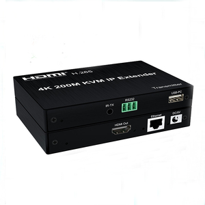 4K 200M HDMI KVM IP扩展器支持带红外和本地环路输出的KVM，支持多点到多点