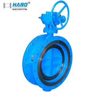 Api609 D341x 18-inch 150lb PN16 Hướng dẫn sử dụng Worm Gear thông gió Ba Lập Dị mặt bích cứng con dấu đúc thép Van bướm - Product Image 3