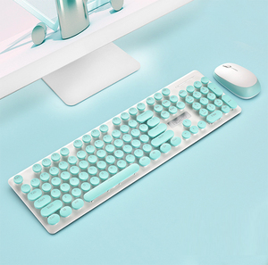 Teclado y ratón inalámbricos para ordenador, combo de teclado y ratón redondo de 2019 ghz, barato, superventas, 2,4 - Product Image 1