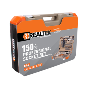 Realtek ชุดเครื่องมือช่าง150ชิ้น, ชุดอุปกรณ์ประแจซ่อมรถยนต์แบบมืออาชีพ