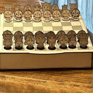 Laser cắt cờ vua miếng kỹ thuật số tập tin, CNC bằng gỗ cờ vua thiết lập mô hình cho DIY Craft dự án - Product Image 3