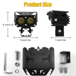 高品質のデュアルカラーモトバイクフォグDRLsオフロードワーク<span class=keywords><strong>LED</strong></span>モーターサイクルスポットライト車用ヘッドライトATVジープSUV