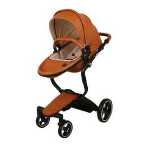 时尚PU皮革婴儿推车 2 合 1 旅游系统摇篮 - Product Image 2