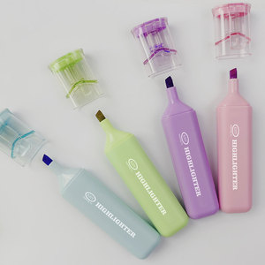 KHY 4colors Water-based Multi-color Single <strong>Chisel</strong> <strong>Tip</strong> Pastel <strong>Highlighter</strong> Pen <strong>Marker</strong> with logo Glitter <strong>Highlighter</strong> Pen Set - Product Image 4