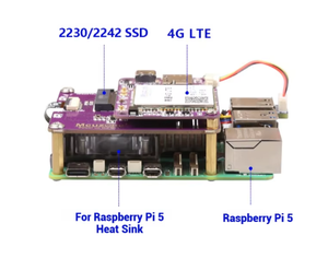 MPS2242-4G LTE Raspberry Pi 5 Entwicklungs platine Dedicated PCIe M.2 NVME SSD 4G HAT Laufwerk Linux Betriebs system Free Dial Free - Product Image 6
