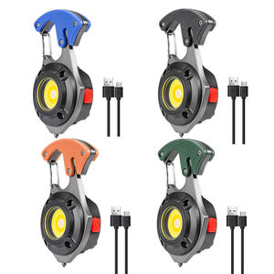 Mini Usb c Rechargeable Keychain Light Hook Magnet Screwdriver Hammer Whistle Emergency Cob <strong>Led</strong> Working Light Torches Flashlight - Product Image 1
