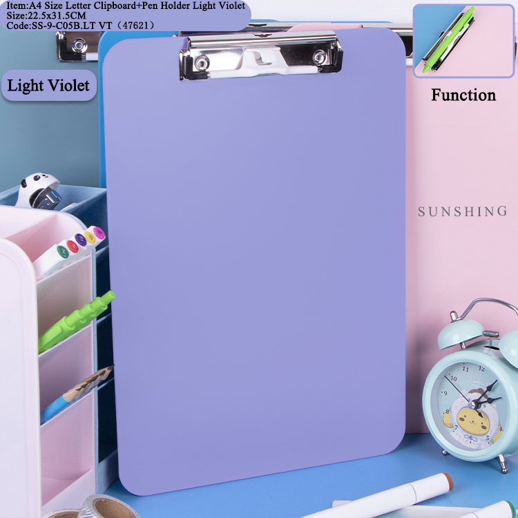 C05B Clipboard W/Pen Holder Violet