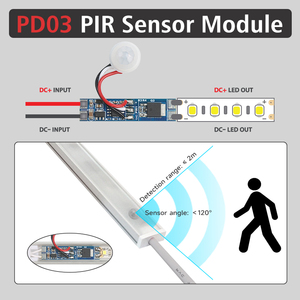 Dc12v 8A cảm biến cơ thể Detector Fade on/off 30S/60S PIR cảm biến chuyển động mô-đun chuyển đổi cho đèn tủ - Product Image 4