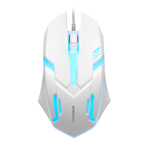 SHIPADOO S190 เมาส์สำหรับเล่นเกมแบบมีสายสีดำ/ขาว 4 ระดับ DPI ที่ปรับได้, ไฟ LED แบบวงกลมสี - Product Image 2