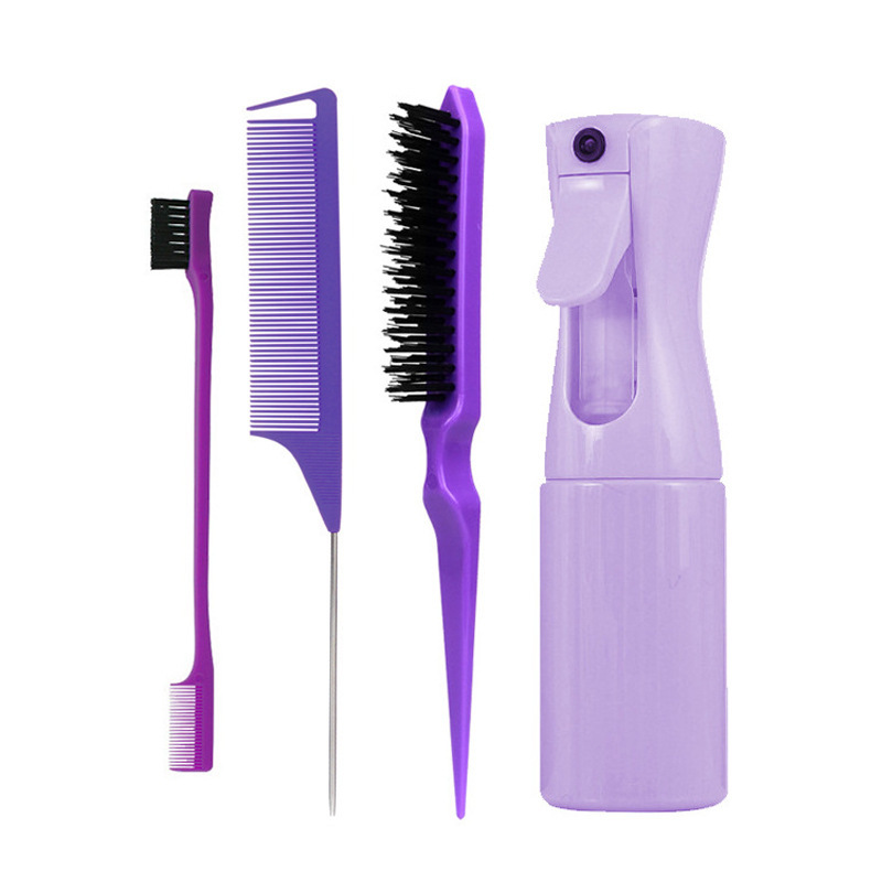 4-piece set of purple steel combs