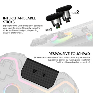 FANTECHマルチプラットフォームゲームコントローラーPS4用LED照明ジョイスティック付きゲームパッドダブルモーター振動ワイヤレスコントローラー