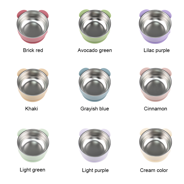 Silicone stainless steel bowl