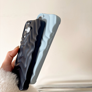 3D Cute Stars Wave Pattern Soft TPU Phone Case for iPhone 13 14 15 16 Pro Max Stylish Matte Solid Color Shockproof Cover <strong>Shell</strong> - Product Image 5