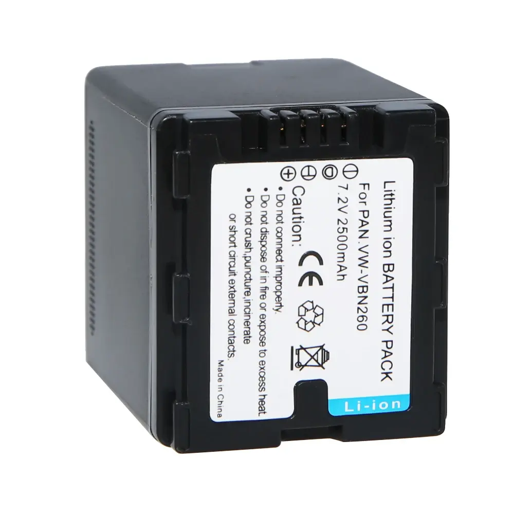 Vwvbn260 Li-ion có thể sạc lại máy ảnh kỹ thuật số pin VW-VBN260 VW vbn260 7.2V battria hoặc Panasonic HDC-HS900 HDC-Tm900