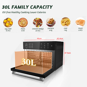 Freidora de aire eléctrica de acero inoxidable de 30L, 360 °, tecnología de circulación de aire caliente, temporizador, control de temperatura, 4 capas, cocina, 6 - Product Image 4