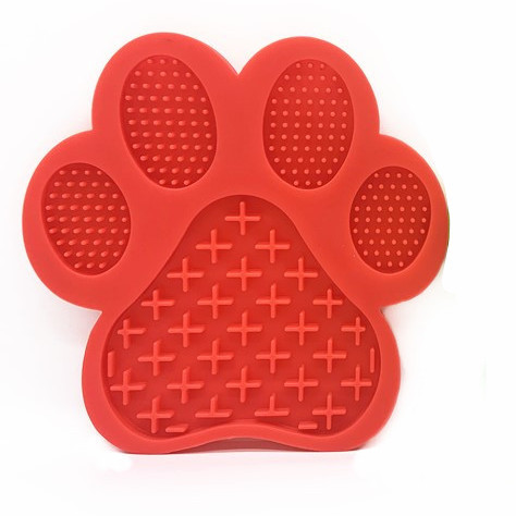 The shape of a dog's footprint (red)