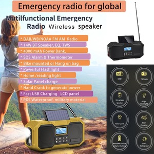 580 DAB NOAA数字收音机tws扬声器电源银行太阳能电池板多功能闪光灯高质量调频调幅家庭收音机