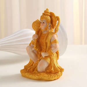 新しい樹脂工芸像ヒンドゥー教の猿の神ハヌマン寺院の装飾品宗教的なアイテム彫刻ブロンズフィギュア