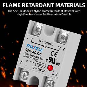 שלב אחד מוצק ממסר מצב SSR-40DA SSR-25DA SSR-10DA DC ל-ac 3-32VDC קלט 24-380VAC פלט ממסר מצב מוצק מודול