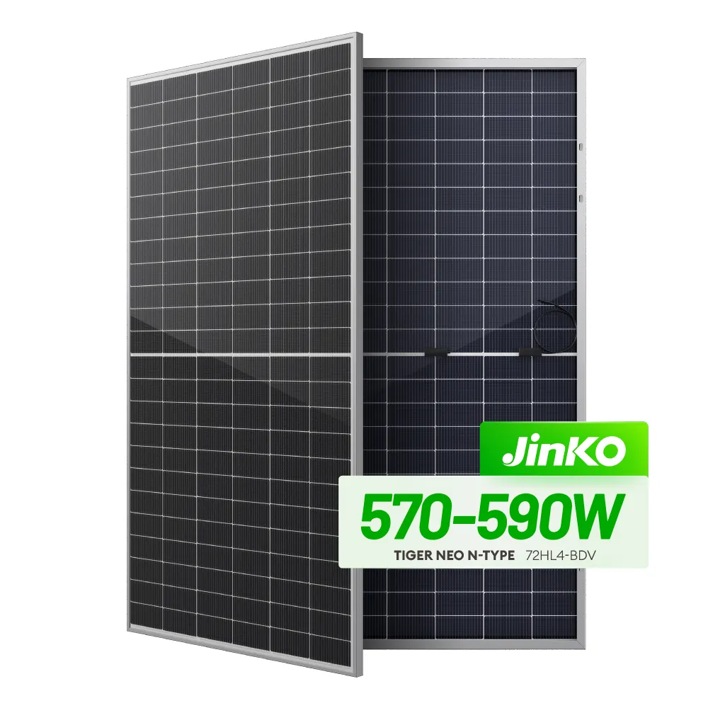 Jinko Monocrystalline fotovoltaik Panel 570W 580W watt N tipi Bifacial güneş modülleri stokta