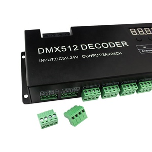 24 канала RGB DMX512 декодер цветных (RGB) светодиодных лент контроллер 72A dmx диммер PWM Драйвер входного DC5-24V 24CH dmx декодер управления светом - Product Image 3