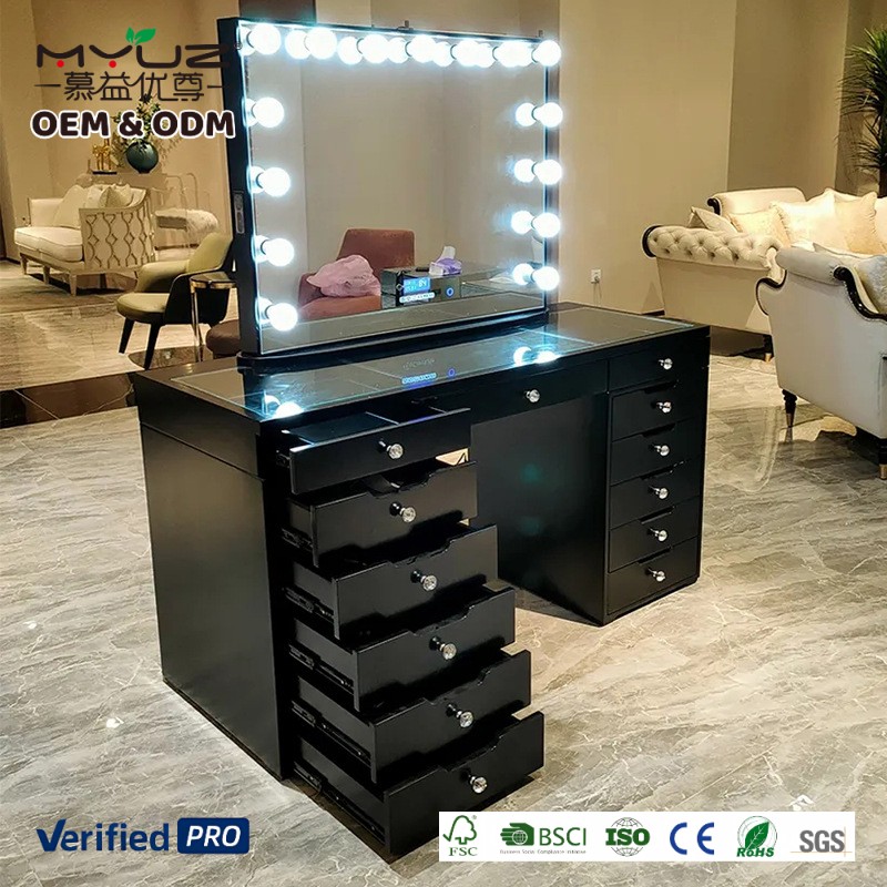 Coiffeuse noire + miroir