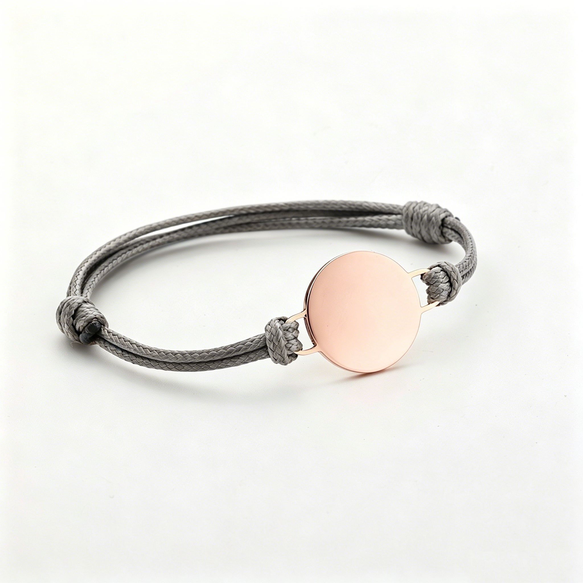 Grey Cord+Rose Gold Charm