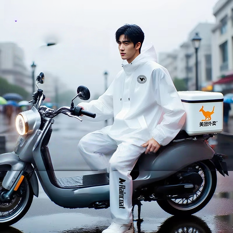 Impermeable fino de PVC - Blanco