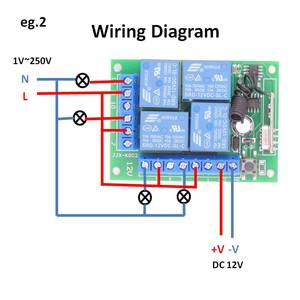 433MHz Drahtloser Fernbedienung schalter DC 12V 4CH Relais Empfänger modul Mit 4-Kanal-HF-Fernbedienung 433,92 MHz Sender - Product Image 4