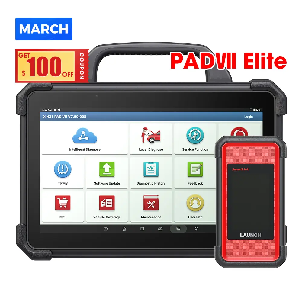 Lancio x431 pad7 elite pad vii smart link 7 throttle III j2534 obd2 full system ecu programmazione macchina strumento diagnostico scanner