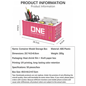 Văn Phòng Sáng Tạo Quà Tặng Tùy Chỉnh 1:30 Vận Chuyển Container Mô Hình Chủ Bút Cho Bàn Khuyến Mãi Bút Chì Bình Nhựa Chủ Bút Với Logo - Product Image 4