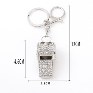 Whistle <strong>Key</strong> Ring High Grade Shining Rhinestone Crystal Pendant Whistle Self Defense <strong>Key</strong> Chain BlingBling Backpack Handbag Charms