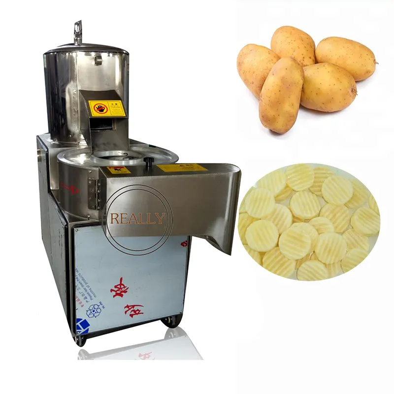 Machine commerciale de découpe de pommes de terre, trancheuse de pommes de terre côtelées