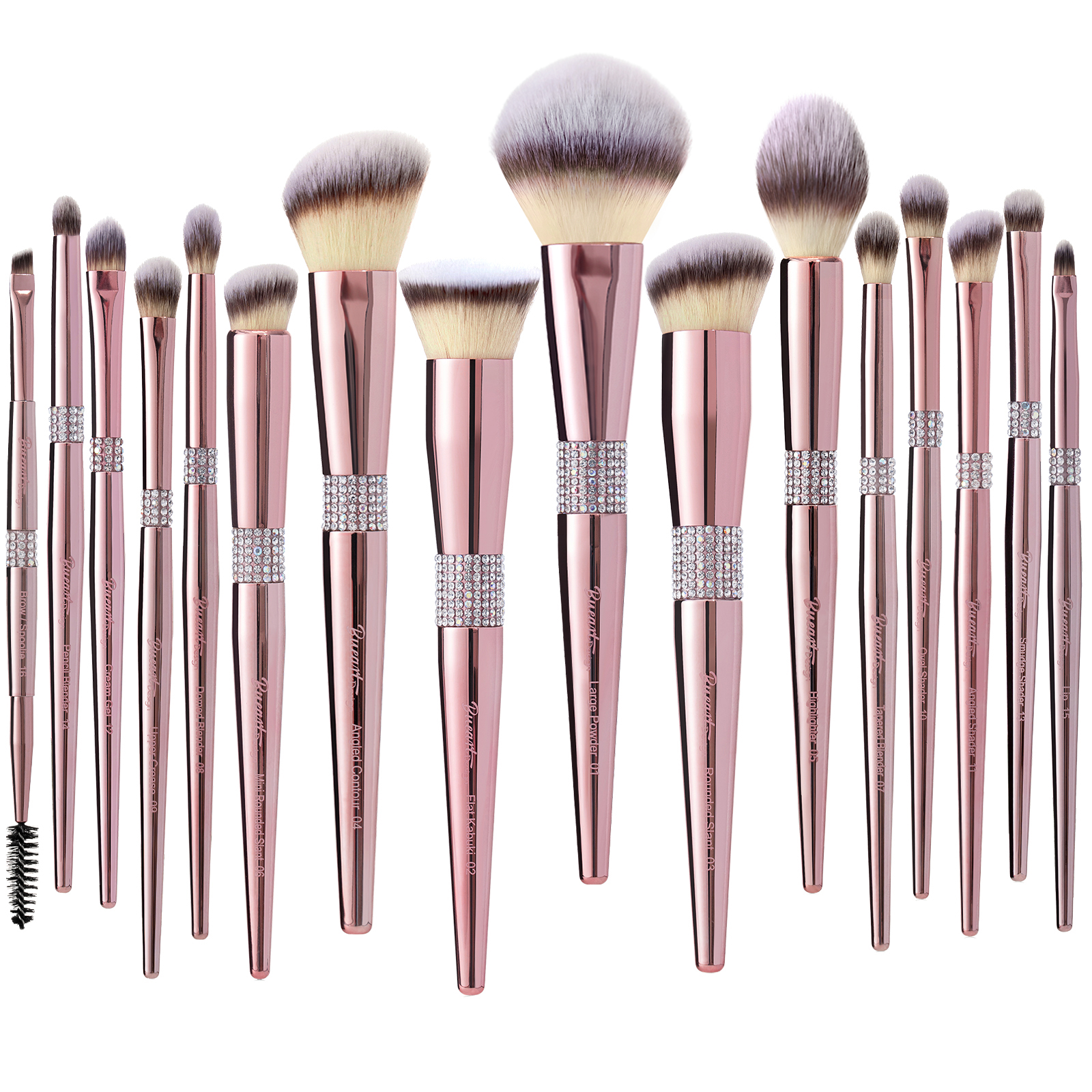 16pcs-Rose or cristal brosse-sac en plastique