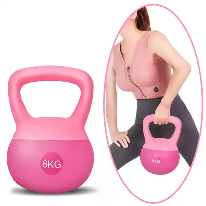Großhandel Gym Home Use Gewicht einstellbare Wettbewerb Frauen PVC Eisen Sand Soft Kettle bell
