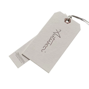 <strong>High</strong> <strong>Quality</strong> Custom Die Cut <strong>String</strong> Style Hang Tag Reusable Embossed Eyelet Paper Tag with Logo for Clothing &amp; Shoes Bags - Product Image 3