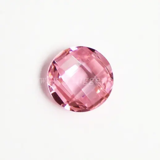 Di alta qualità 9 millimetri rotonda doppio scacchi cut cz rosa di cristallo gemme Wuzhou