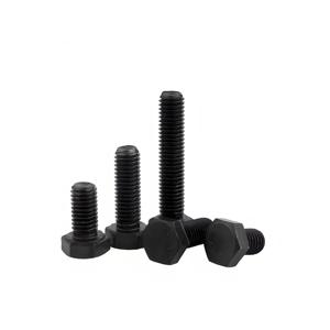 ASME B18.2.1 yüksek mukavemetli karbon çelik altıgen başlı cıvata 16mm uzunluk M4 konu siyah oksit kaplama toplantı DIN ve BS standartları - Product Image 2