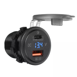 USB Cカーチャージャーソケット45W PDコンセント18W QC3.0充電器12-24V USBシガレットライターソケットLEDボルトメーター付きボートマリン用 - Product Image 2