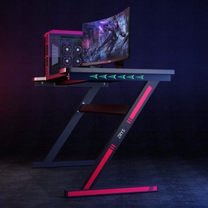 Mesa de trabajo ajustable de metal con forma de l para PC, mesa de juegos, escritorio de ordenador - Product Image 5