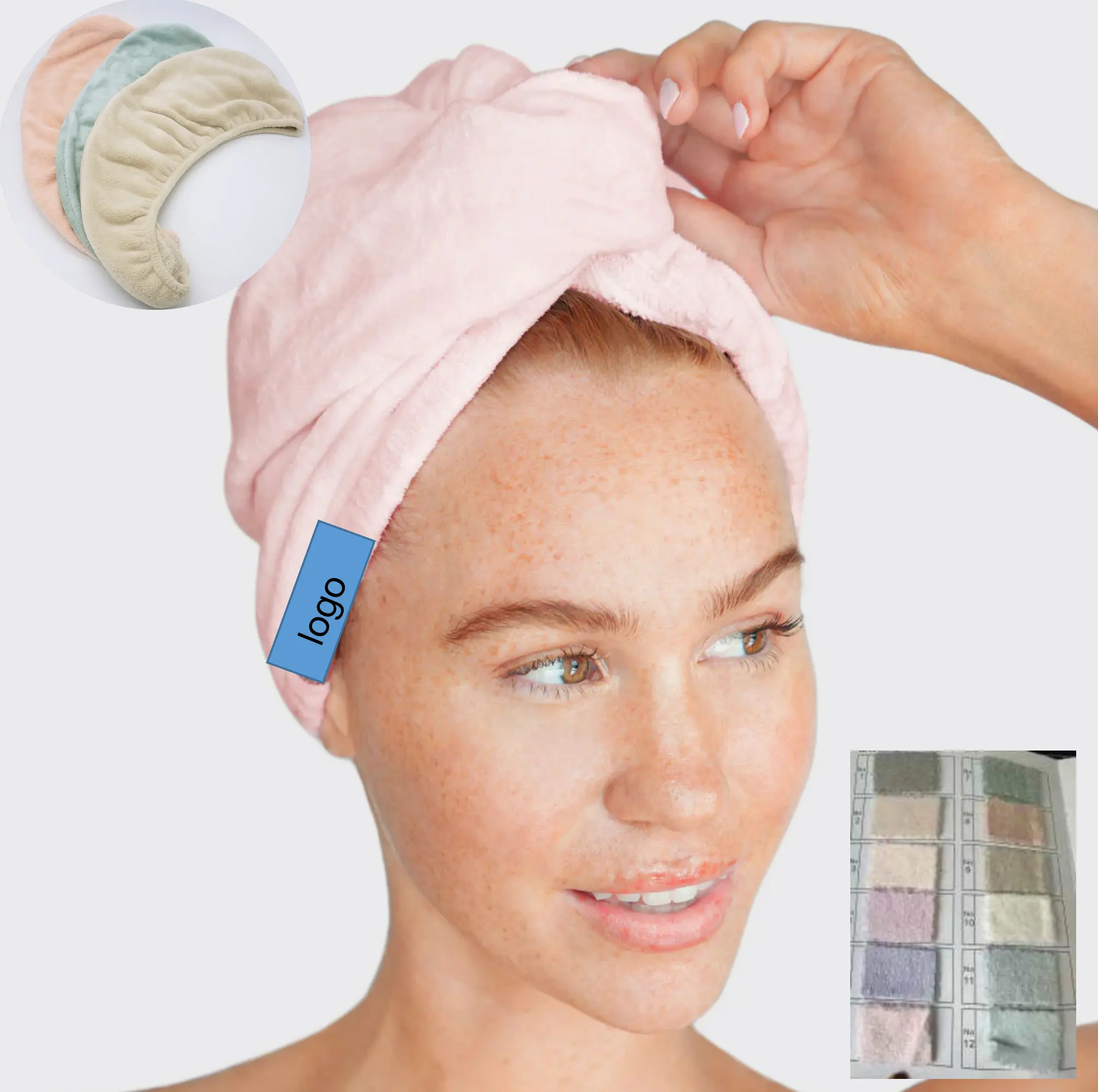 Große Größe elastische benutzer definierte Wasser aufnahme Haar wickel Spa Korallen Fleece Haar Turban Haartuch