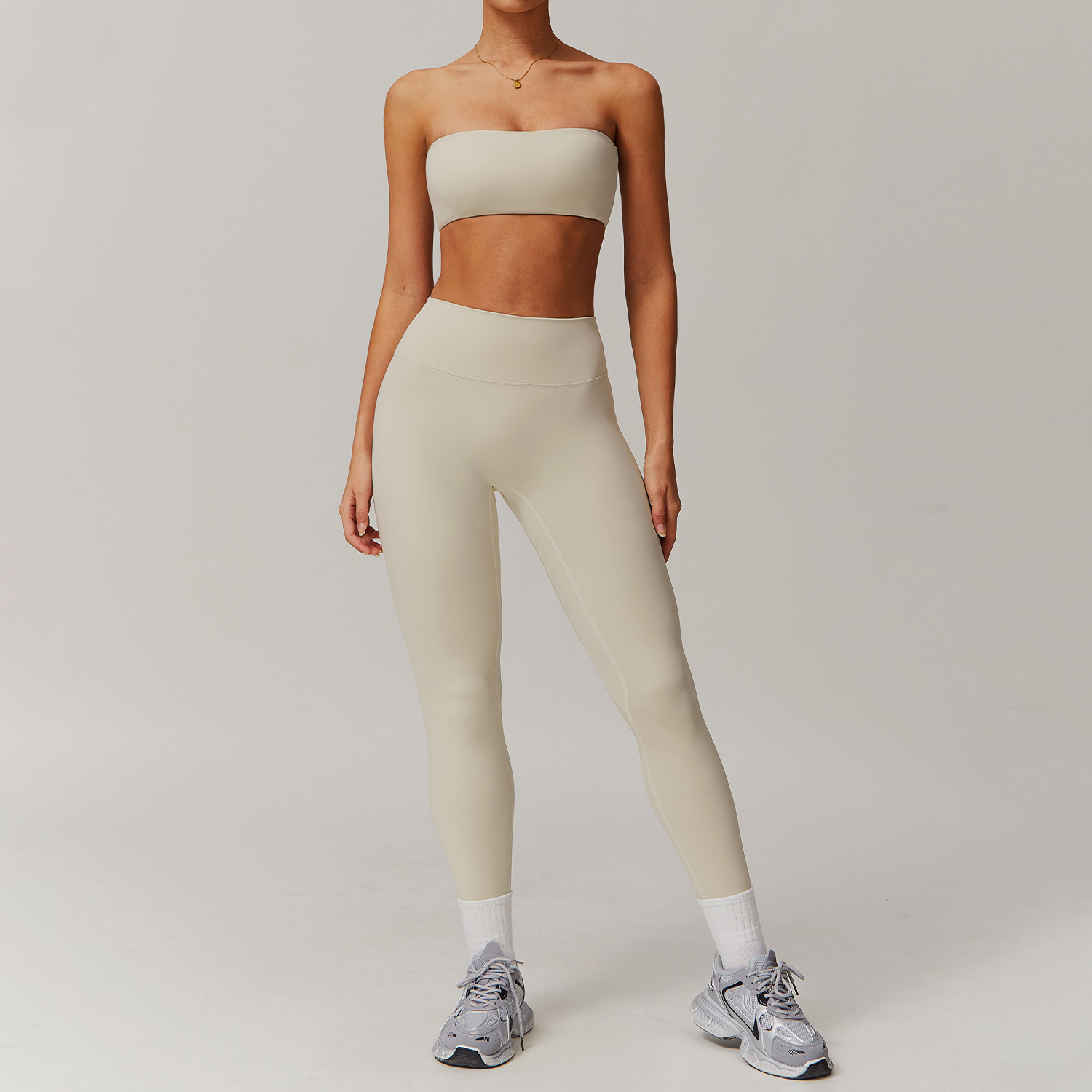 Set Leggings Beige Scrunch