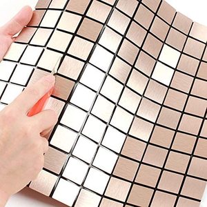 סיטונאי 30x30cm גבוהה סוף פנים קיר תפאורה סלון מראה עצמי דבק אלומיניום פסיפס אריחים