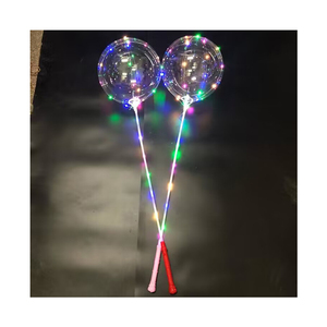 Temizle şeffaf ballon karanlıkta parlayan globos yanıp sönen aydınlık light up kabarcık balon led bobo - Product Image 3