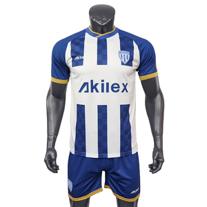 Yeni stil kaliteli kulüp ve takım özel futbol kitleri tam Set spor üniforma futbol kiti erkek uygulama futbol gömlek için